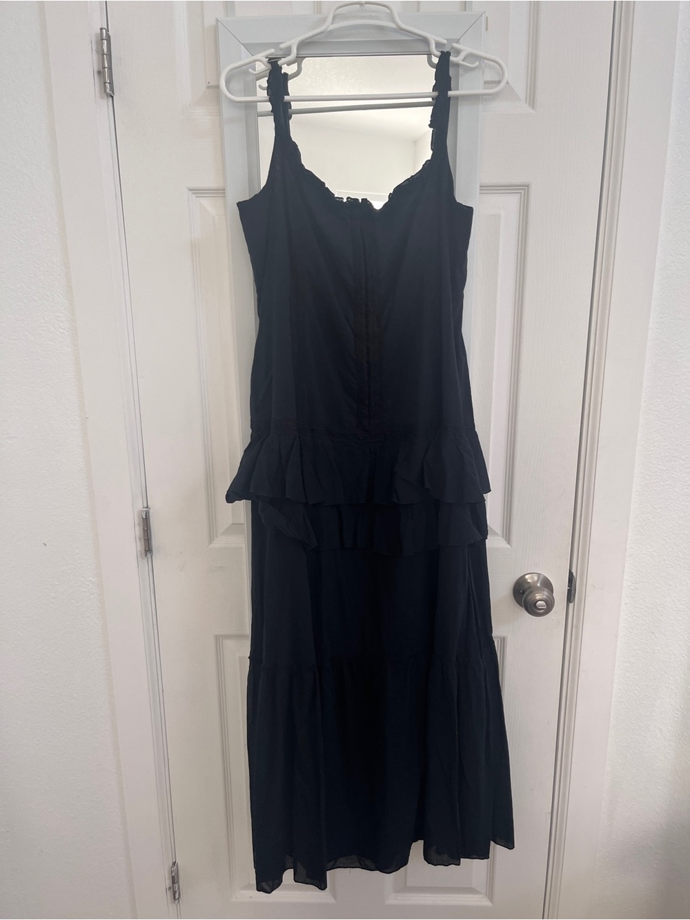 Classic Black Ruffle-Tier Maxi Dress